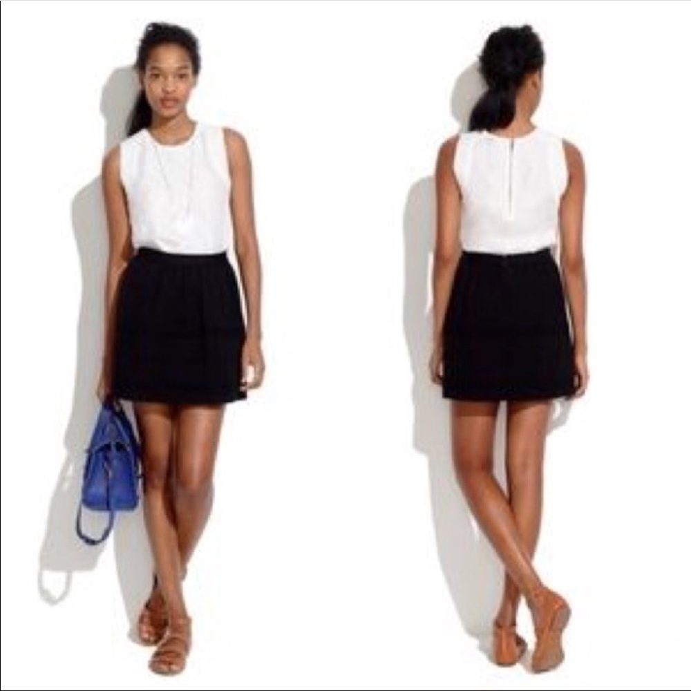 Madewell a-line black mini skirt